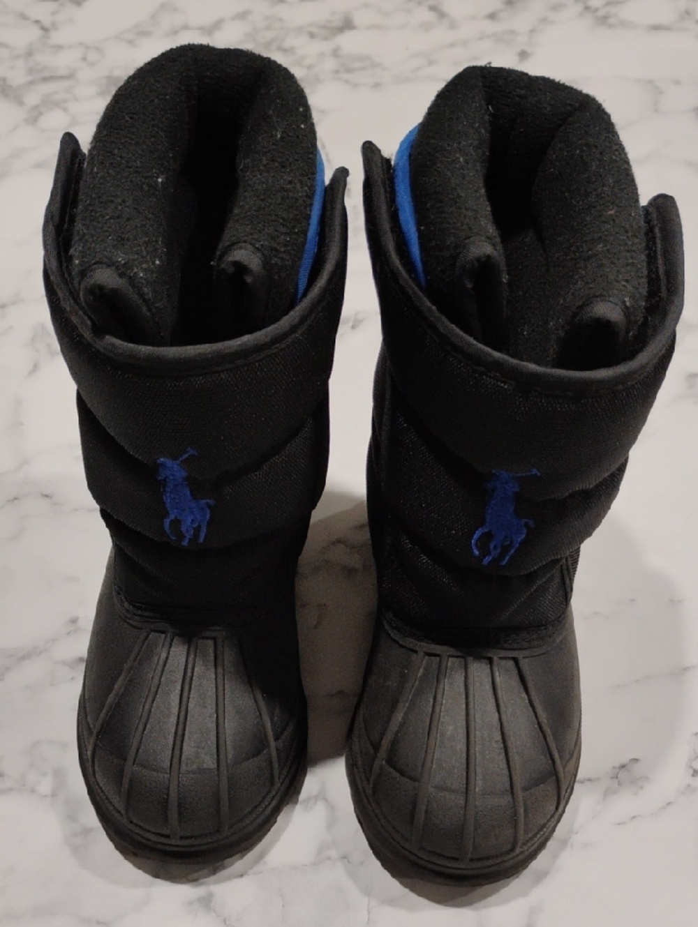 Polo by Ralph Lauren Black and Blue Kids Snow Boots Baby Size 7
